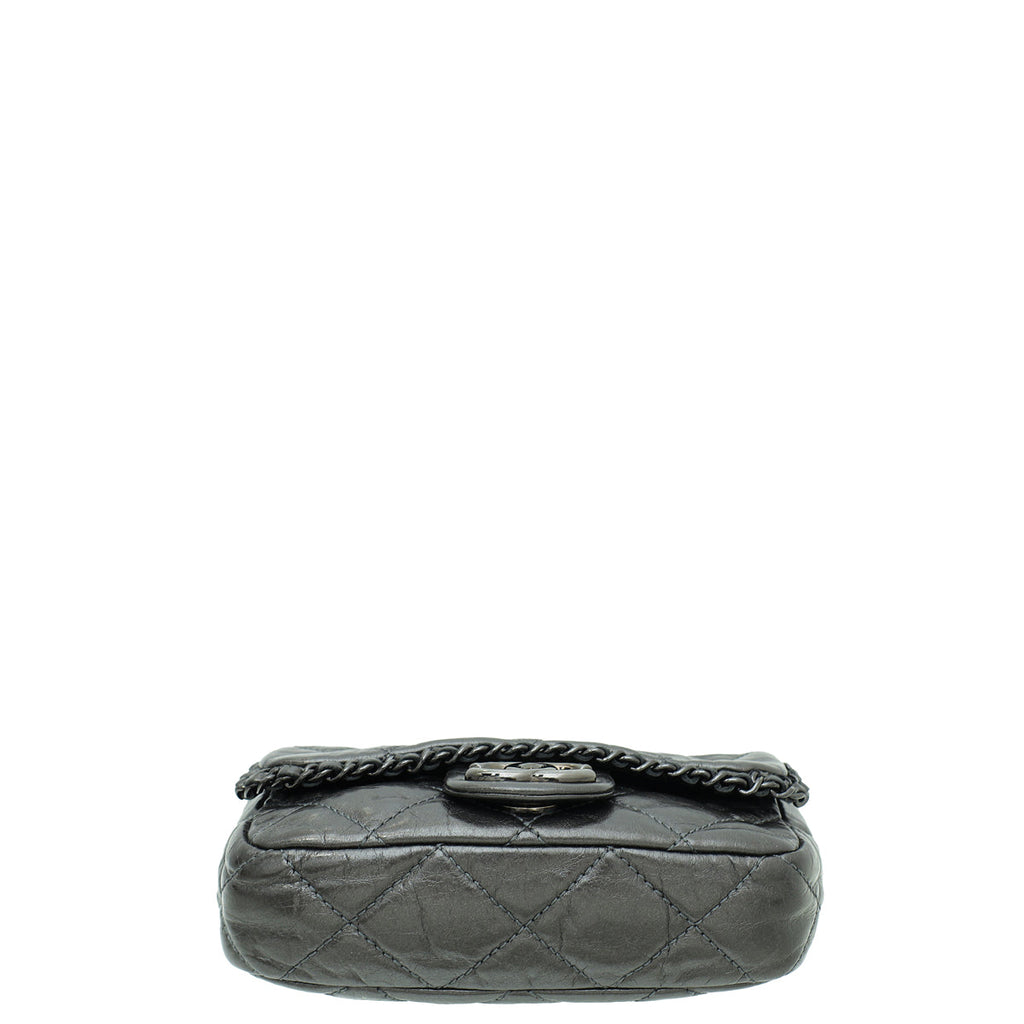 Chanel Dark Grey CC Chain Around Mini Crossbody Bag