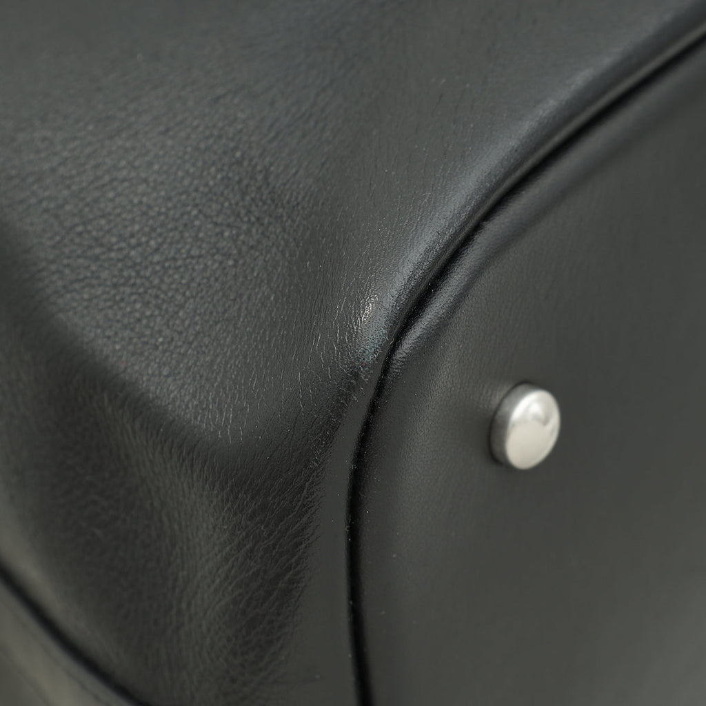 Chanel Black Coco Eyelets Shopping Tote Bag