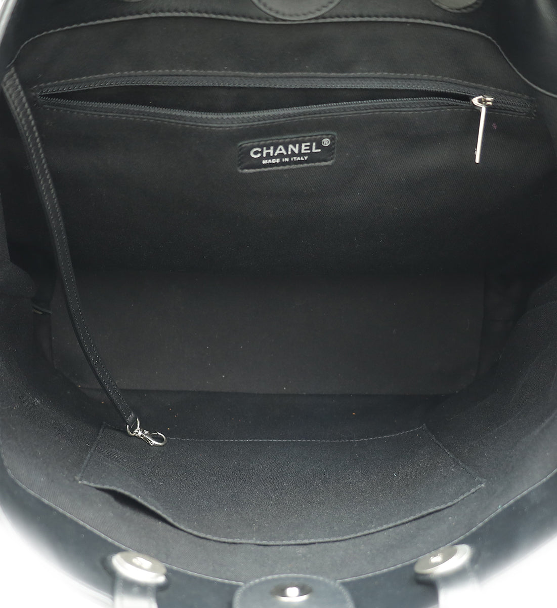 Chanel Black Coco Eyelets Shopping Tote Bag