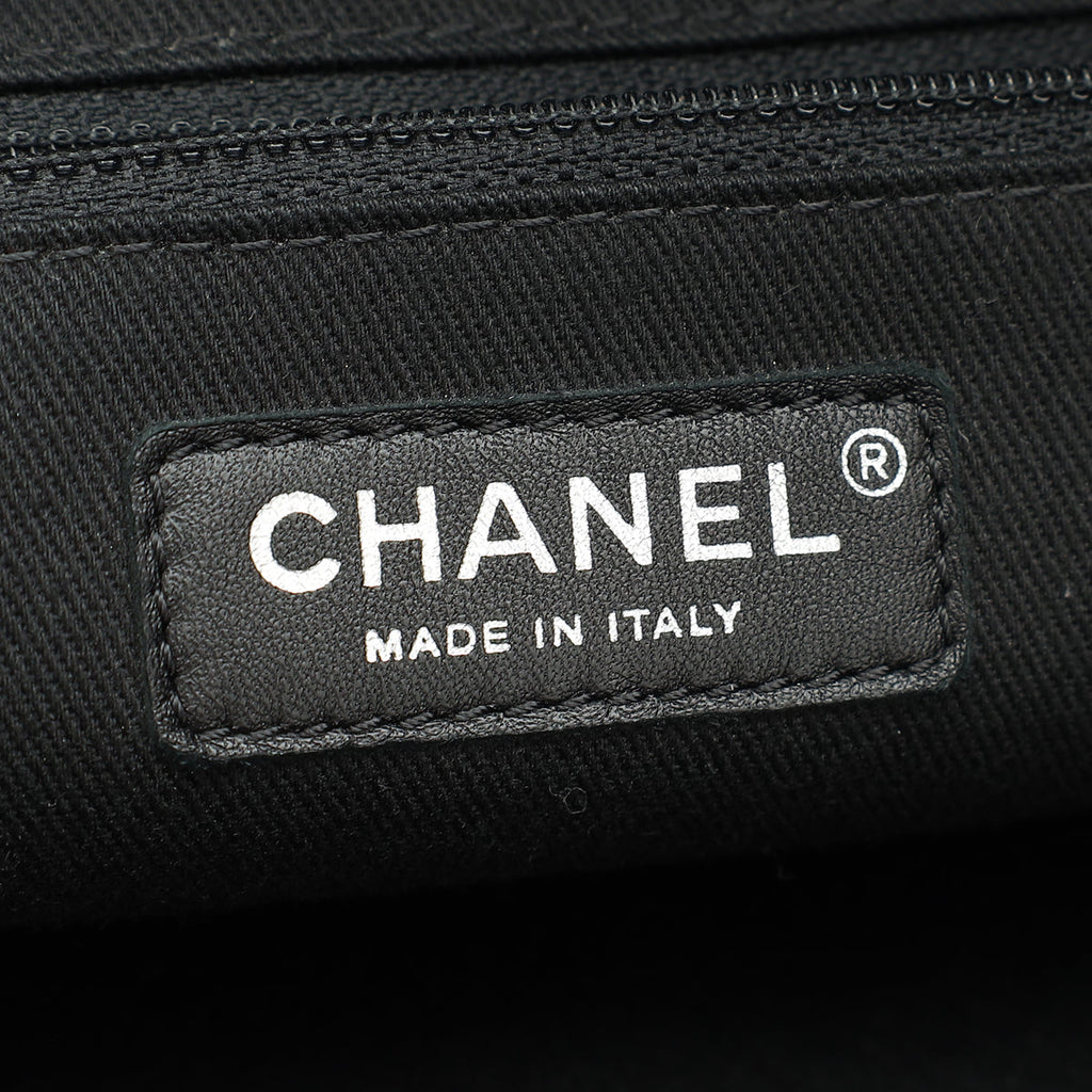 Chanel Black Coco Eyelets Shopping Tote Bag