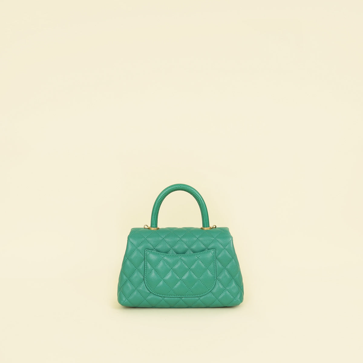 Chanel Green Coco Handle Small Bag
