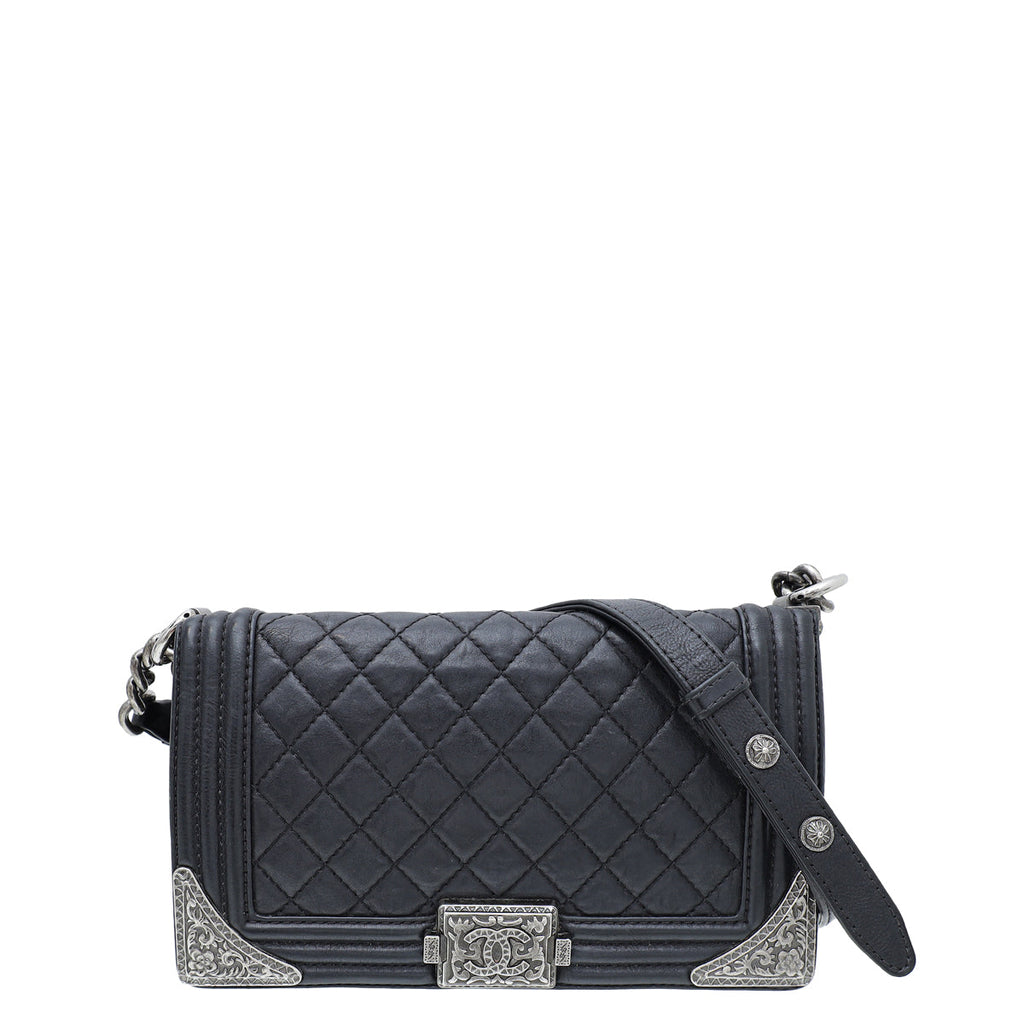 Chanel Black Paris Dallas Boy Medium Bag