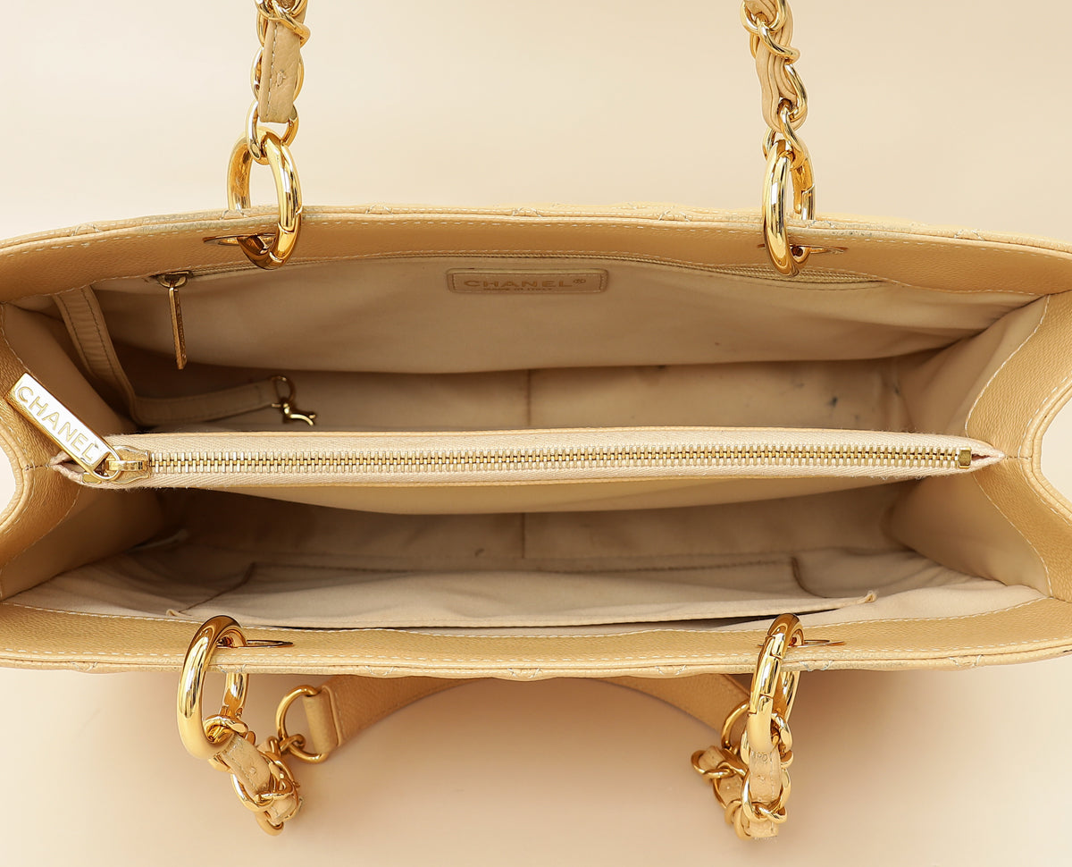 Chanel Beige Grand Shopping Tote "GST" Medium Bag