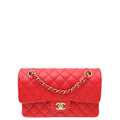 Chanel Red CC Classic Double Flap Small Bag