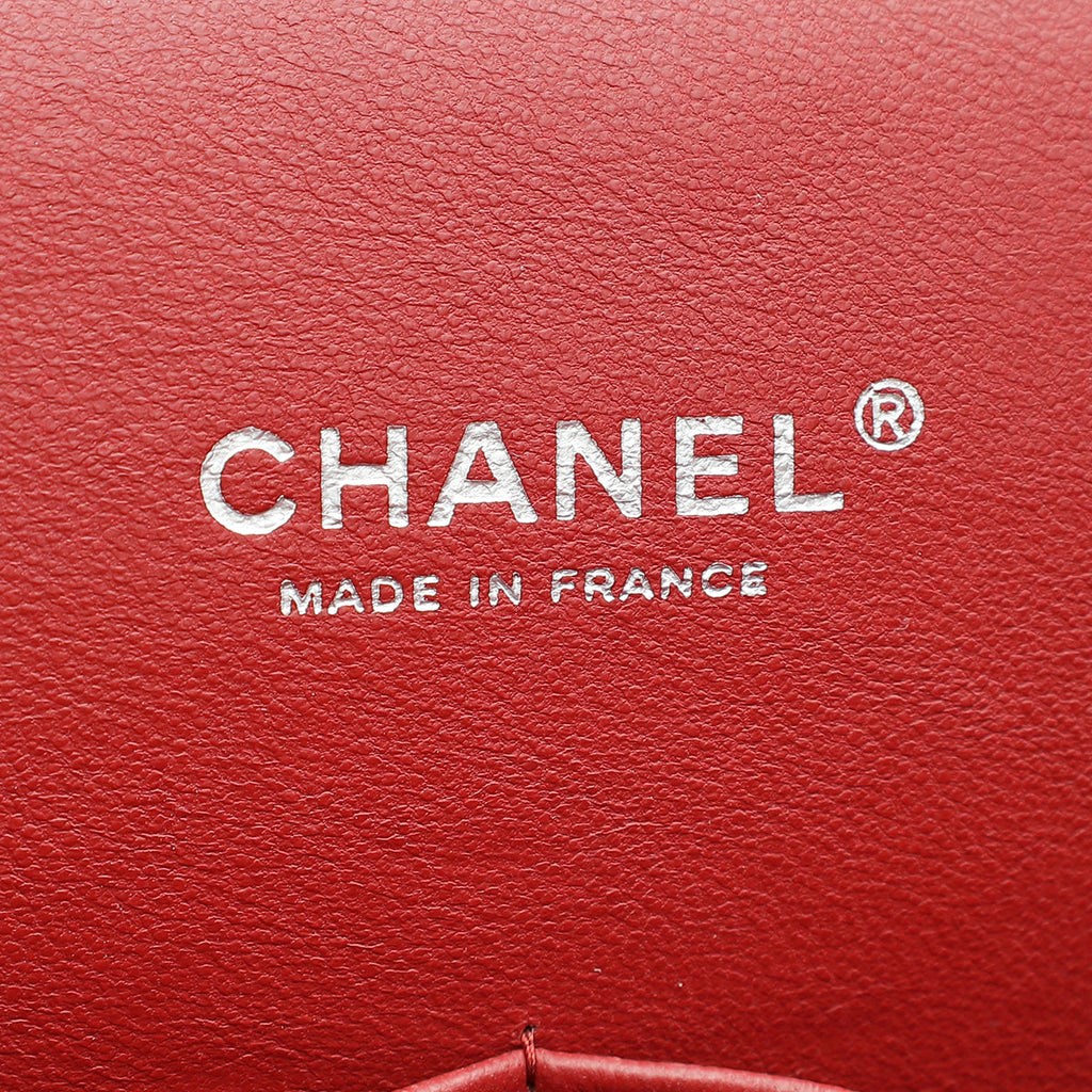 Chanel Red Classic Double Flap Maxi Bag