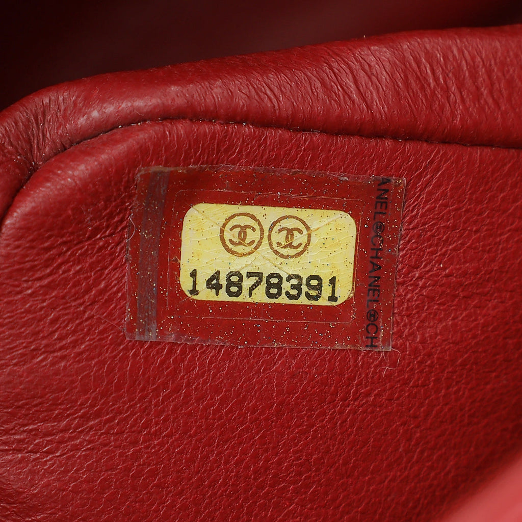 Chanel Red Classic Double Flap Maxi Bag