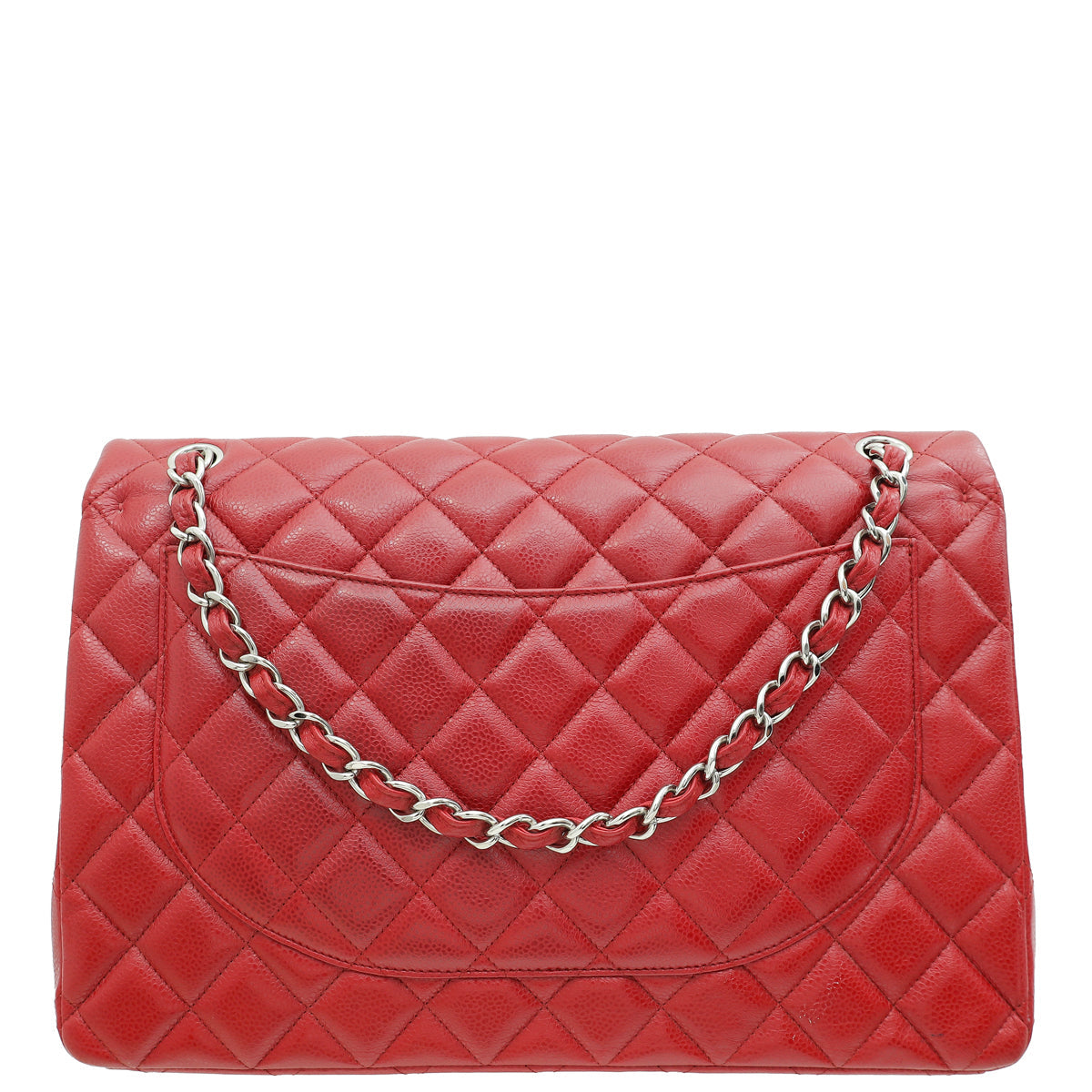 Chanel Red Classic Double Flap Maxi Bag