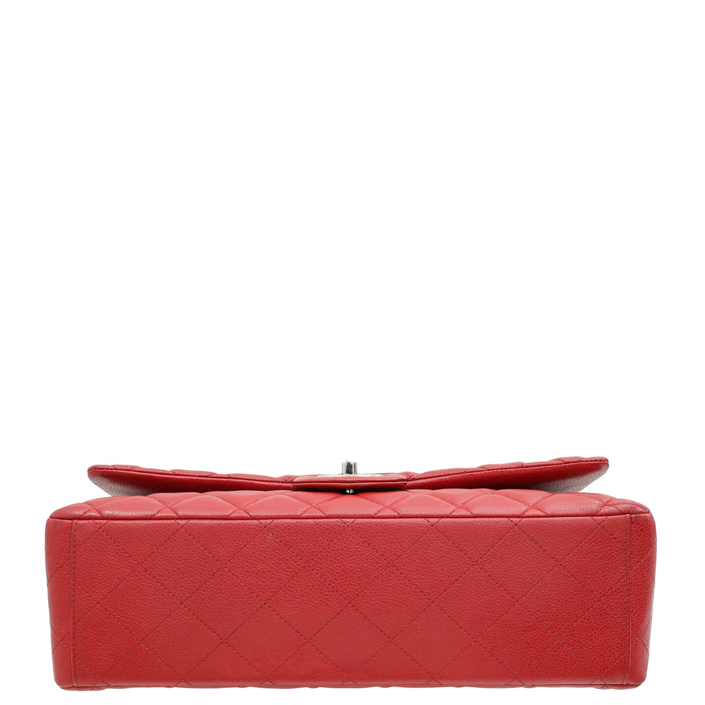 Chanel Red Classic Double Flap Maxi Bag