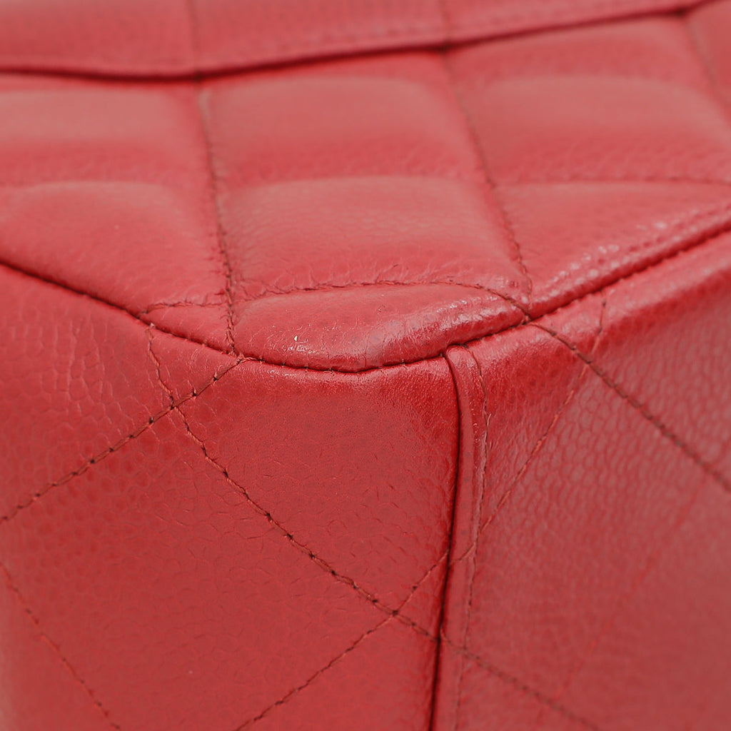 Chanel Red Classic Double Flap Maxi Bag