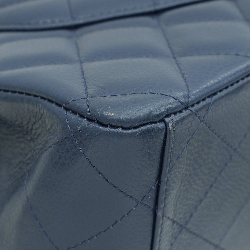 Chanel Blue Classic Double Flap Maxi Bag