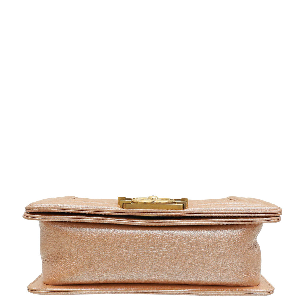 Chanel Metallic Rose Gold Le Boy Small Bag