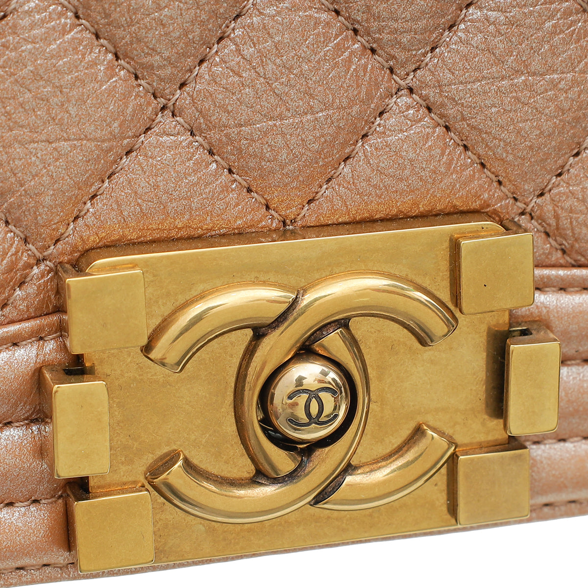 Chanel Metallic Rose Gold Le Boy Small Bag