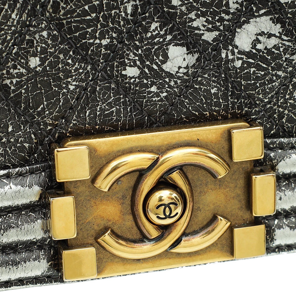 Chanel Bicolor Le Boy Cracked Medium Bag