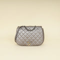 Chanel Metallic Grey CC Casual Pocket Messenger Flap Bag