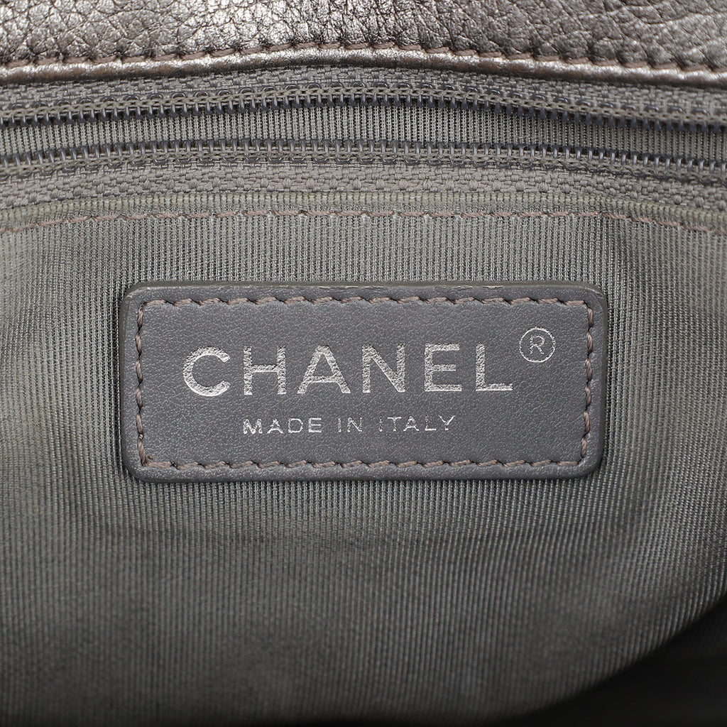 Chanel Metallic Grey CC Casual Pocket Messenger Flap Bag