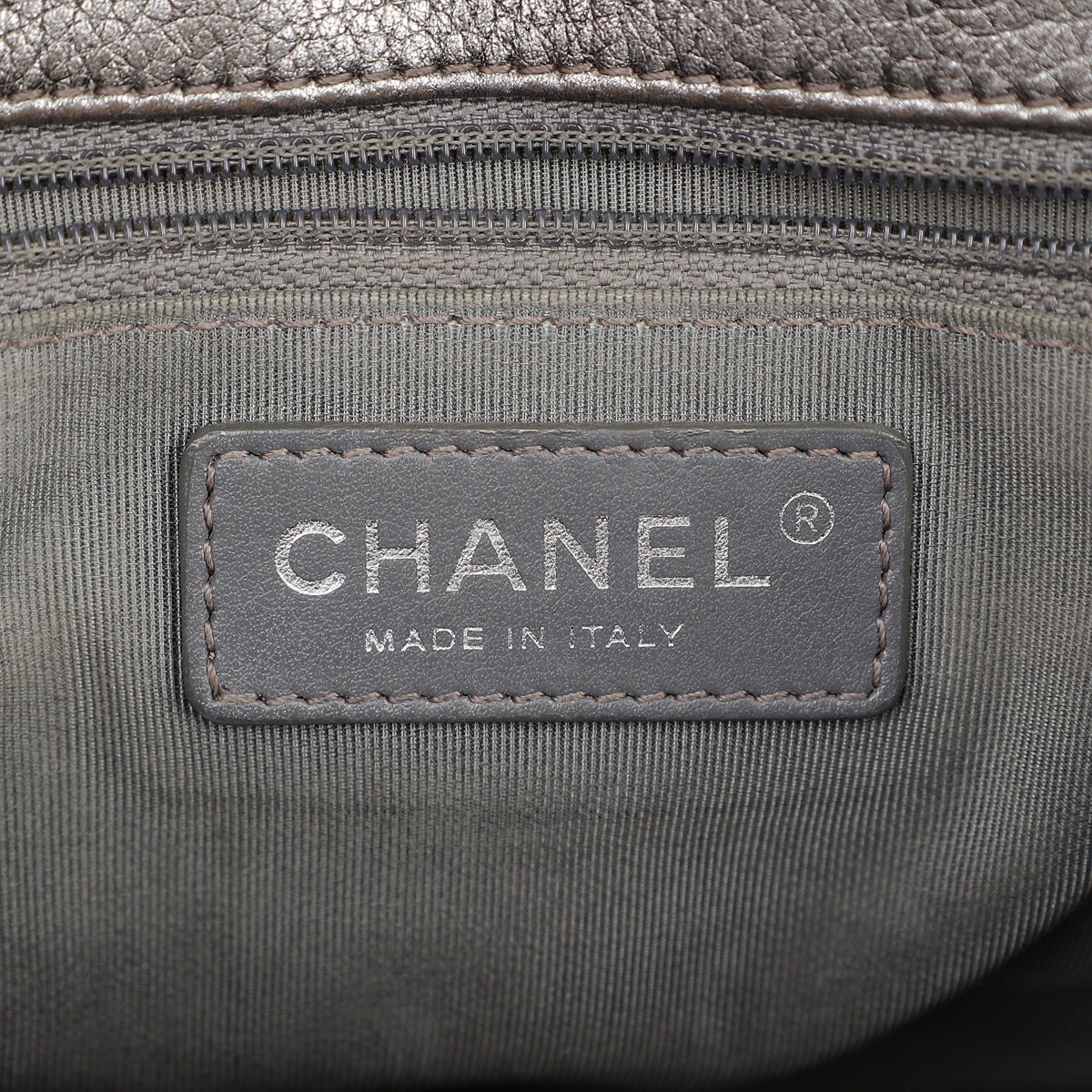 Chanel Metallic Grey CC Casual Pocket Messenger Flap Bag