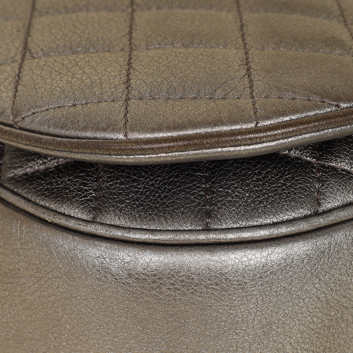 Chanel Metallic Grey CC Casual Pocket Messenger Flap Bag