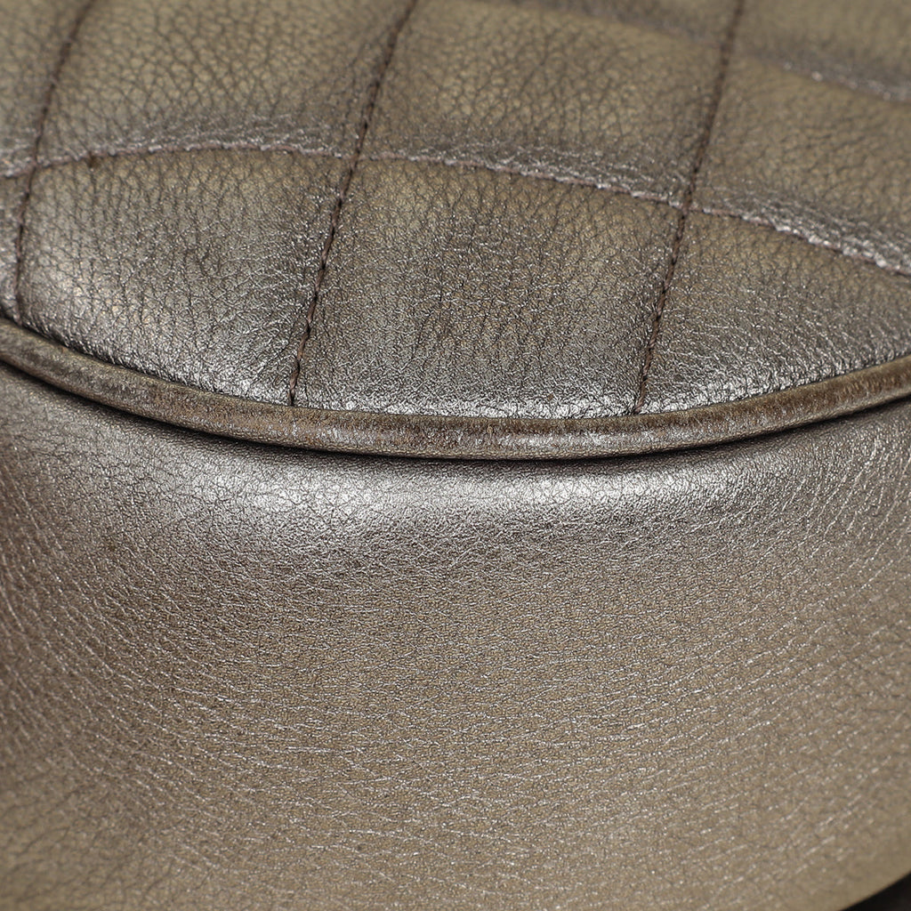 Chanel Metallic Grey CC Casual Pocket Messenger Flap Bag
