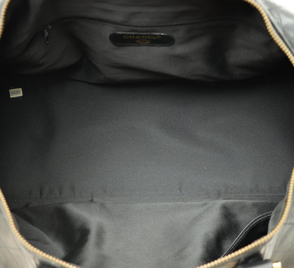 Chanel Black Vintage Stitched Duffle Bag