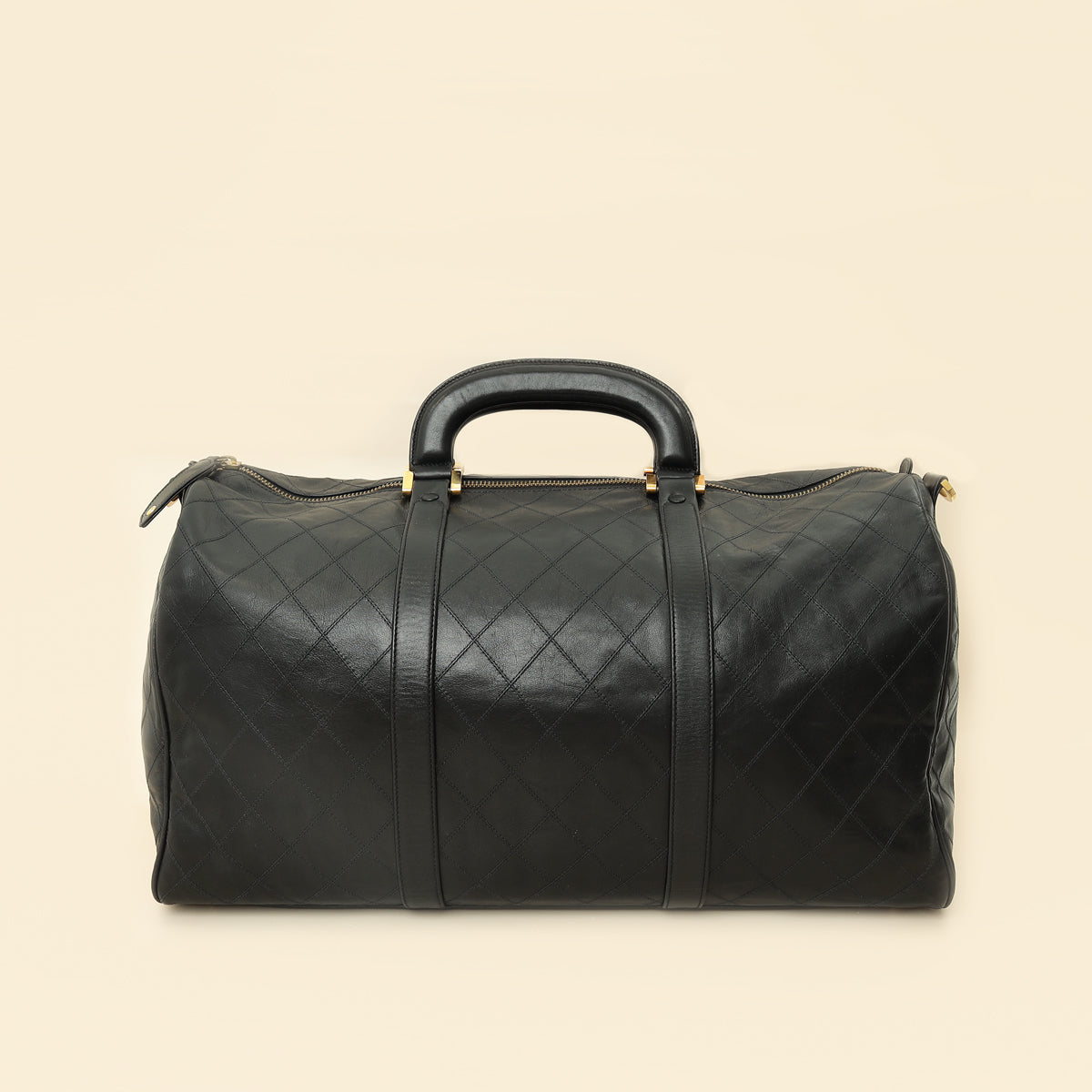 Chanel Black Vintage Stitched Duffle Bag