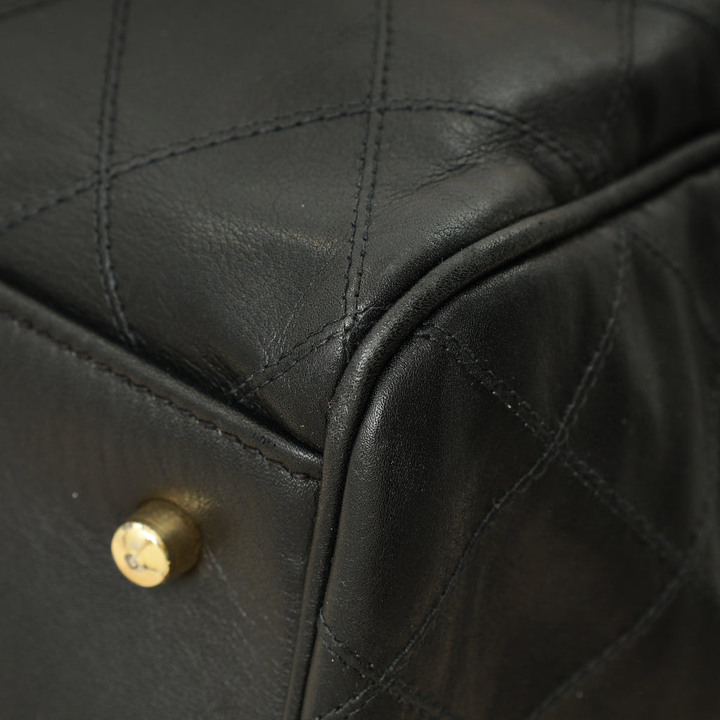 Chanel Black Vintage Stitched Duffle Bag
