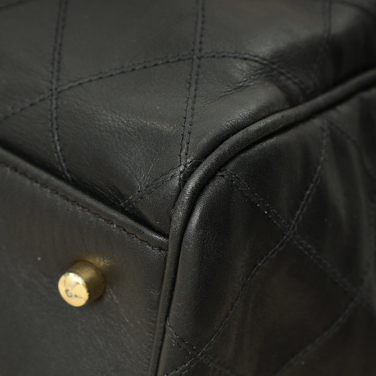Chanel Black Vintage Stitched Duffle Bag