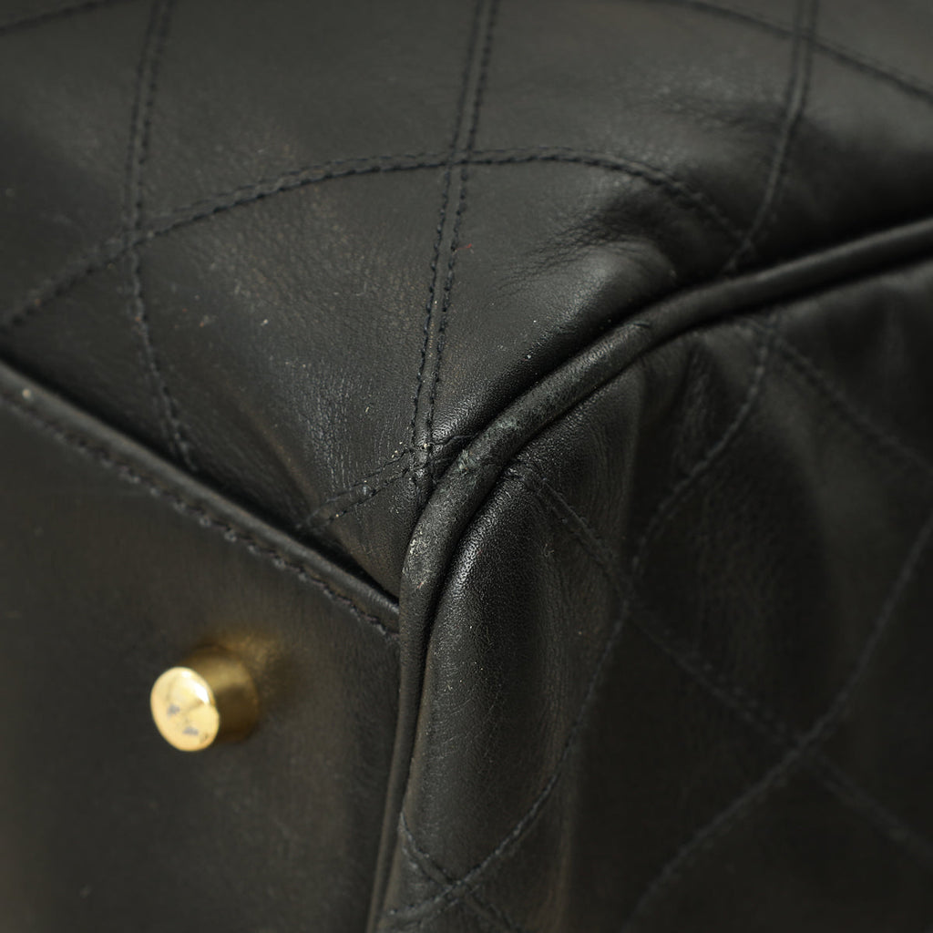 Chanel Black Vintage Stitched Duffle Bag