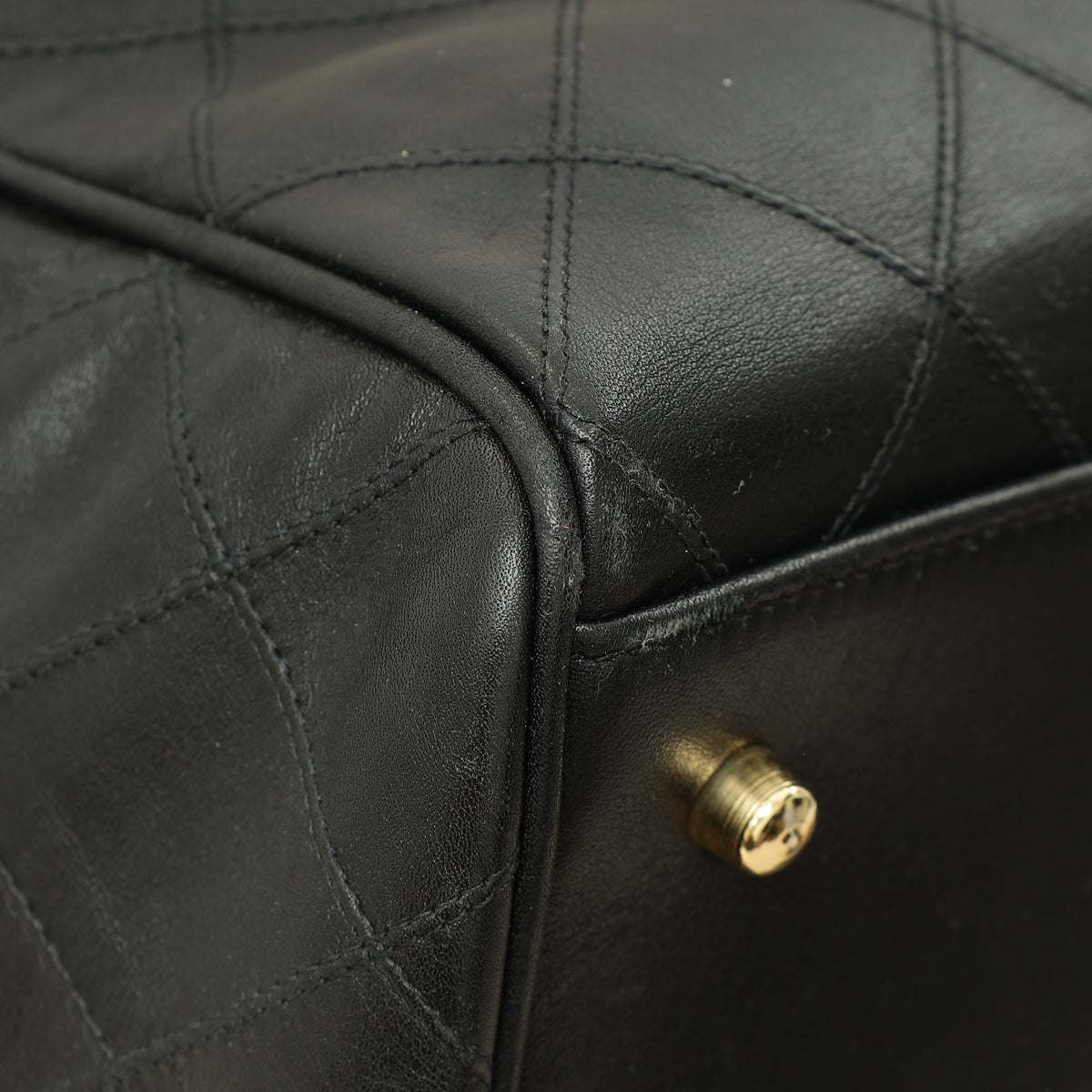 Chanel Black Vintage Stitched Duffle Bag
