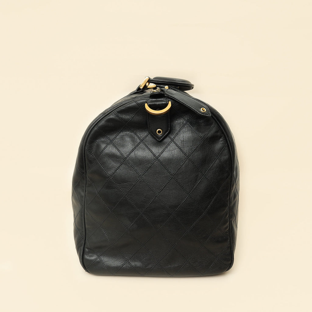 Chanel Black Vintage Stitched Duffle Bag