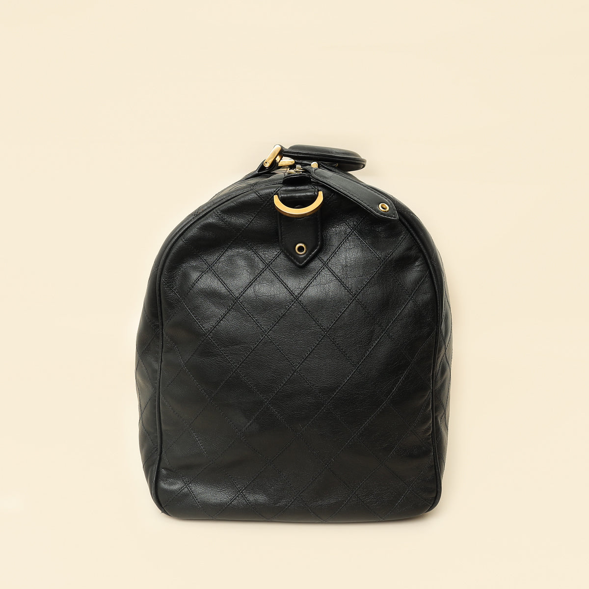 Chanel Black Vintage Stitched Duffle Bag