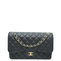 Chanel Black Classic Double Flap Jumbo Bag
