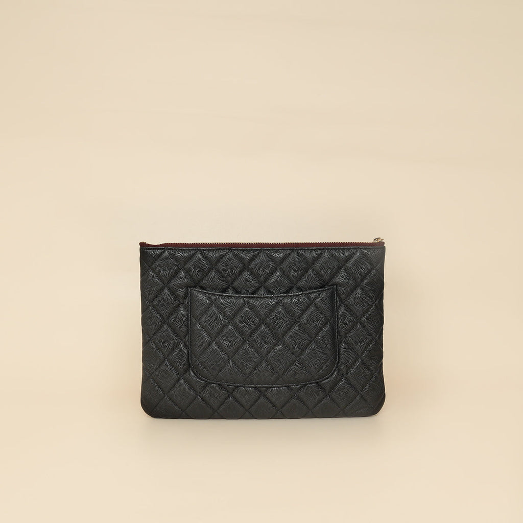 Chanel Black CC Classic Zip Pouch