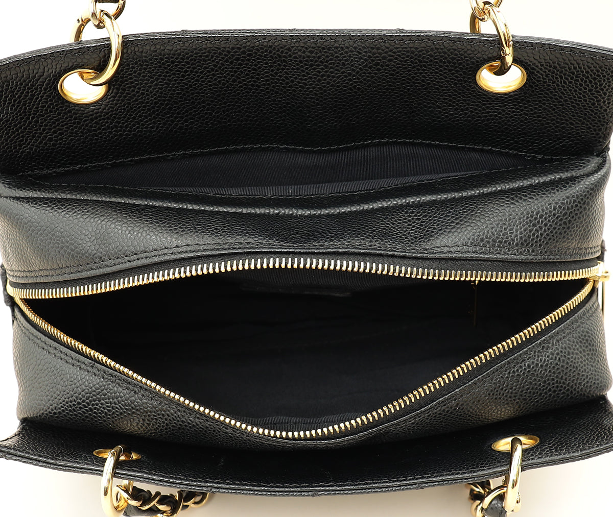 Chanel Black Zip Petite Shopping Tote (PST) Bag