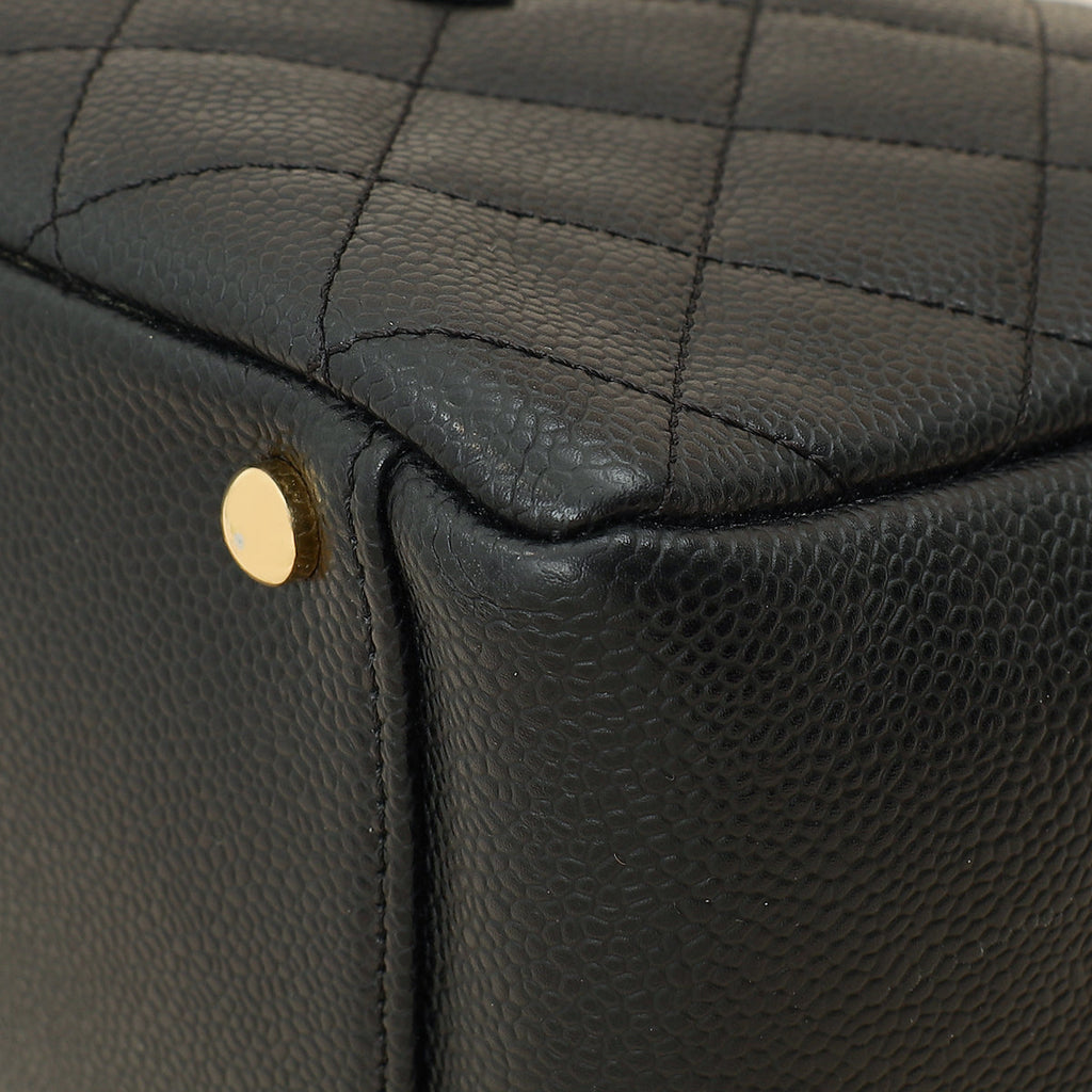 Chanel Black Zip Petite Shopping Tote (PST) Bag