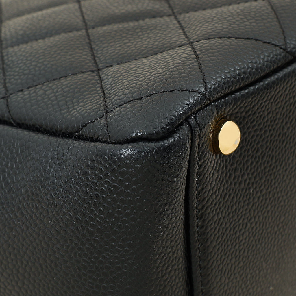 Chanel Black Zip Petite Shopping Tote (PST) Bag