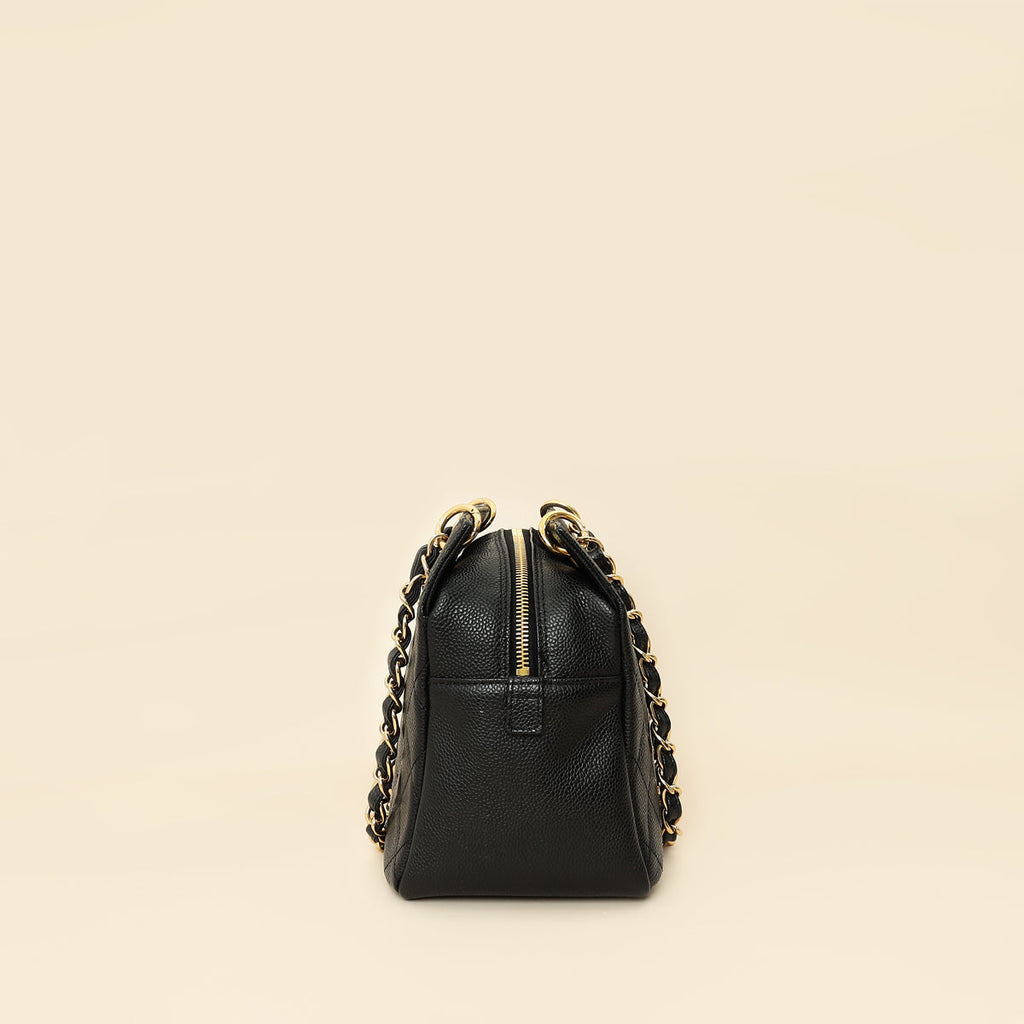Chanel Black Zip Petite Shopping Tote (PST) Bag