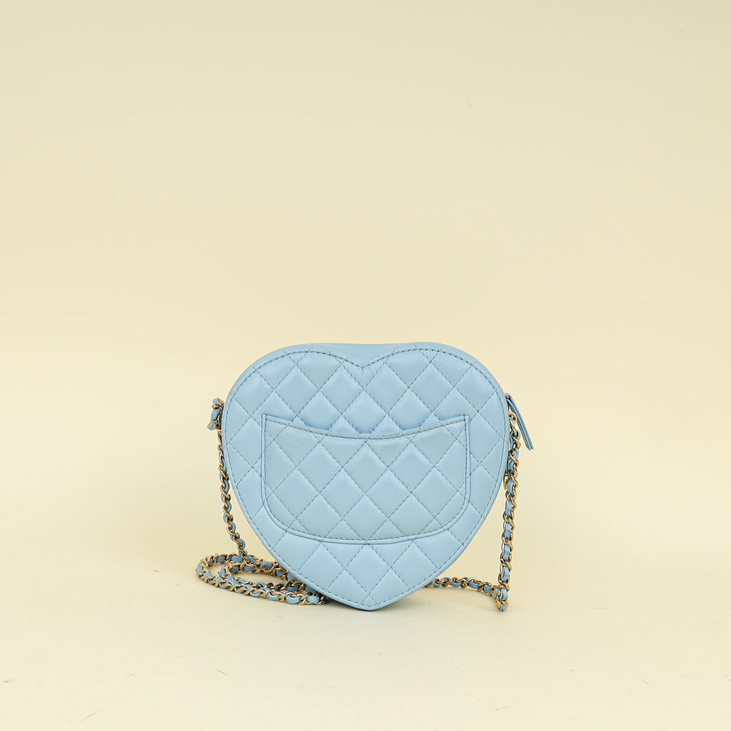 Chanel Baby Blue CC In Love Heart Bag