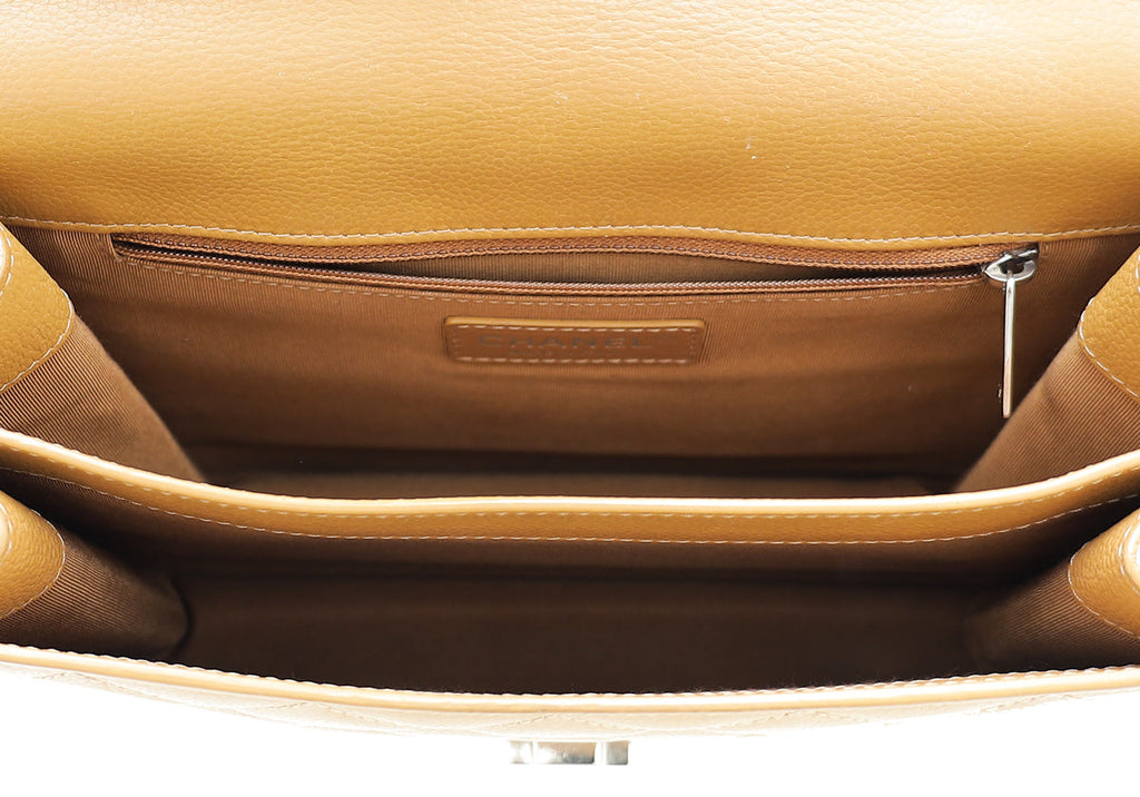 Chanel Dark Beige Quilted Small CC Box Flap Bag