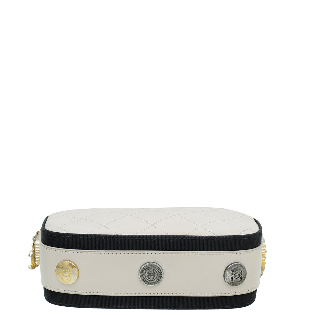Chanel Pinkish Beige Button Up Camera Bag