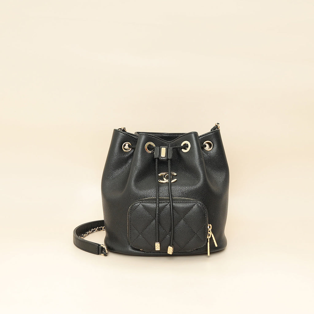 Chanel Black CC Business Affinity Bucket Bag
