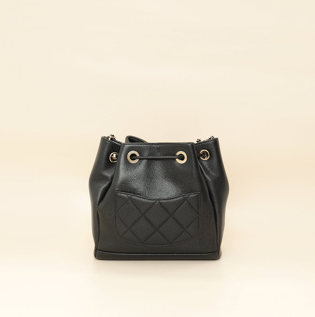 Chanel Black CC Business Affinity Bucket Bag