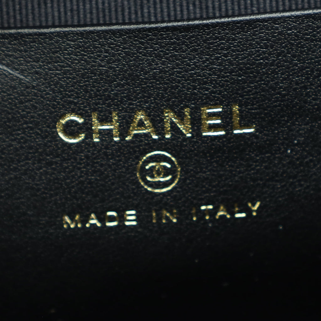Chanel Black CC Chain Link Bow Clutch With Chain