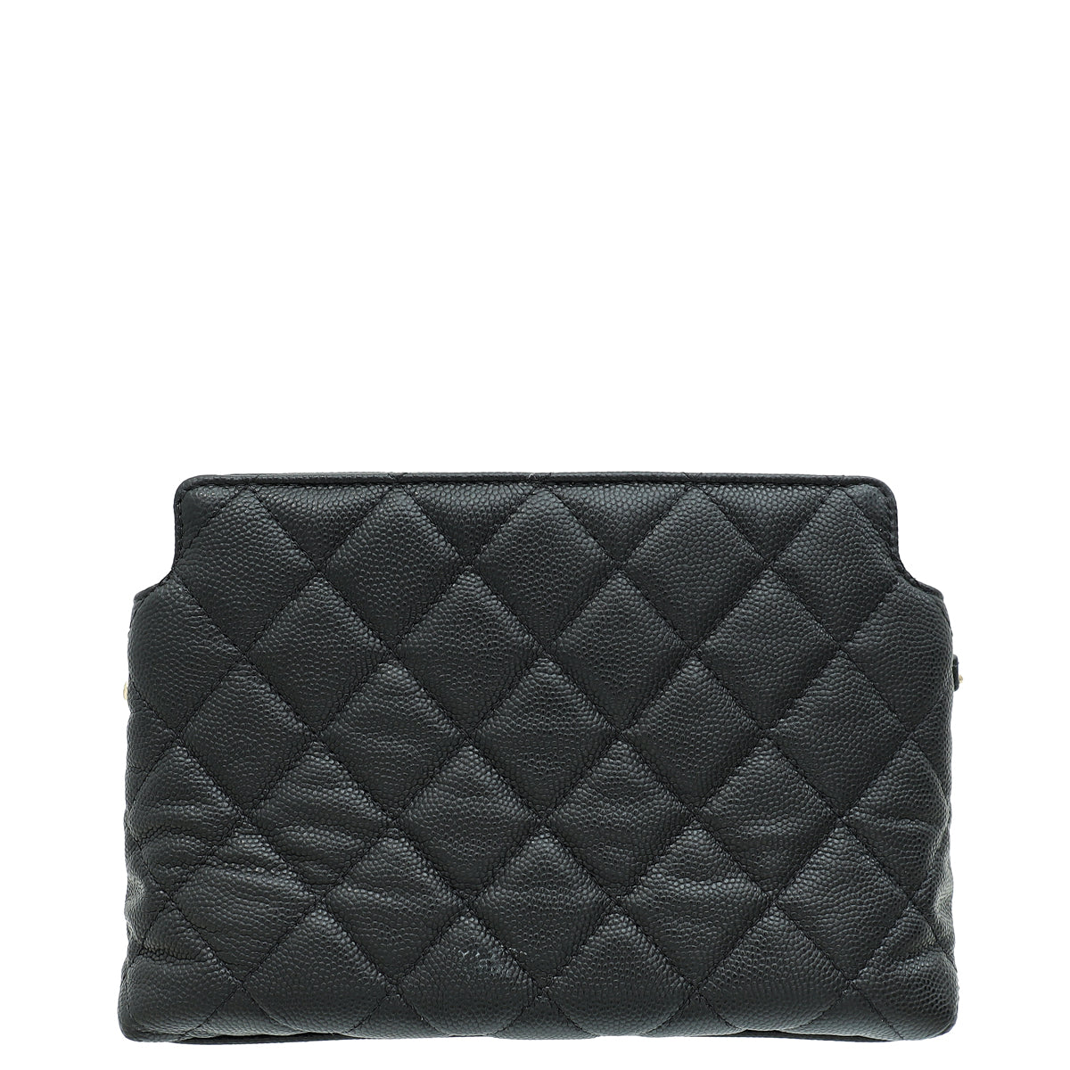 Chanel Black CC Chain Link Bow Clutch With Chain