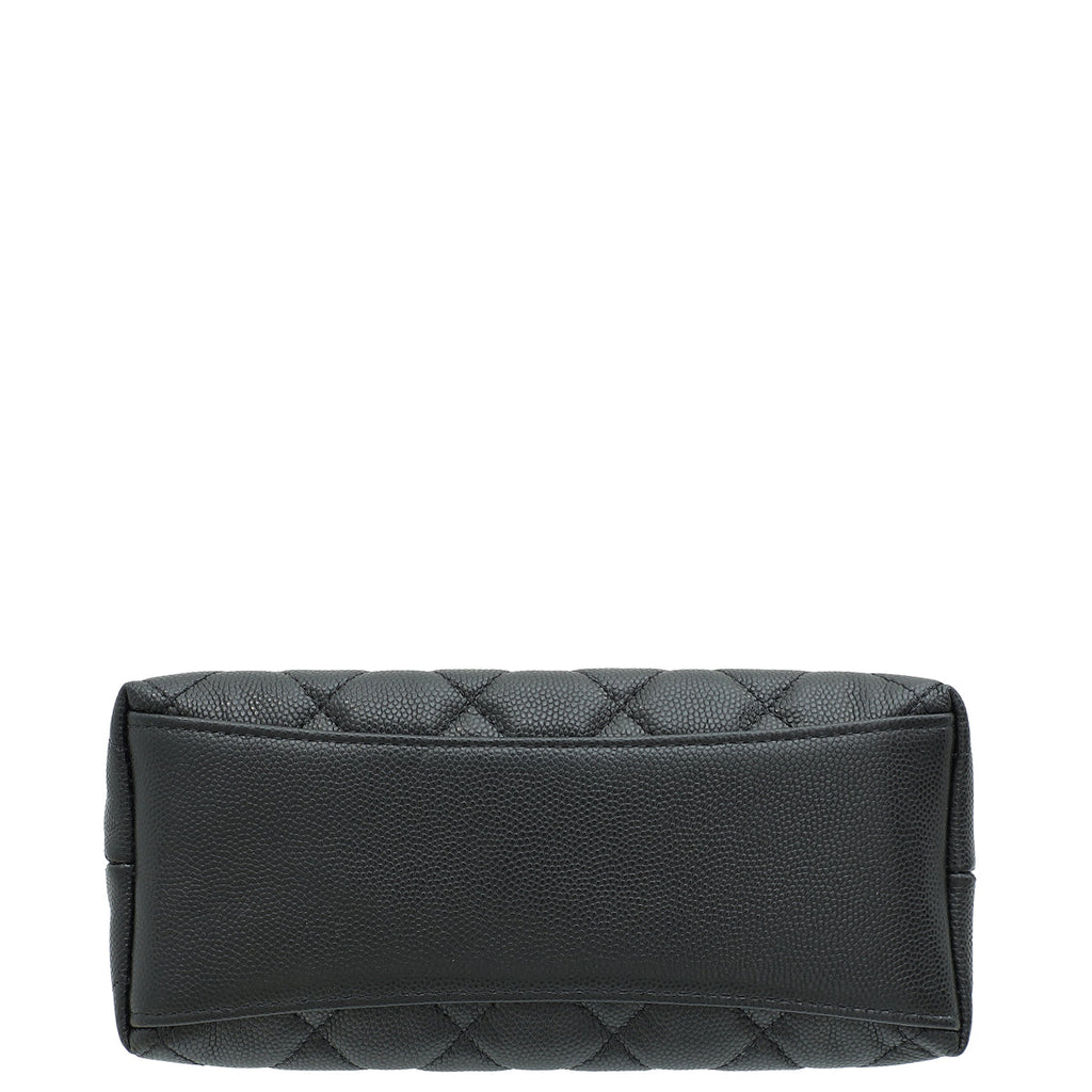 Chanel Black CC Chain Link Bow Clutch With Chain