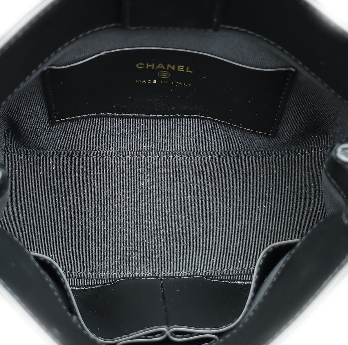Chanel Black CC Chain Link Bow Clutch With Chain