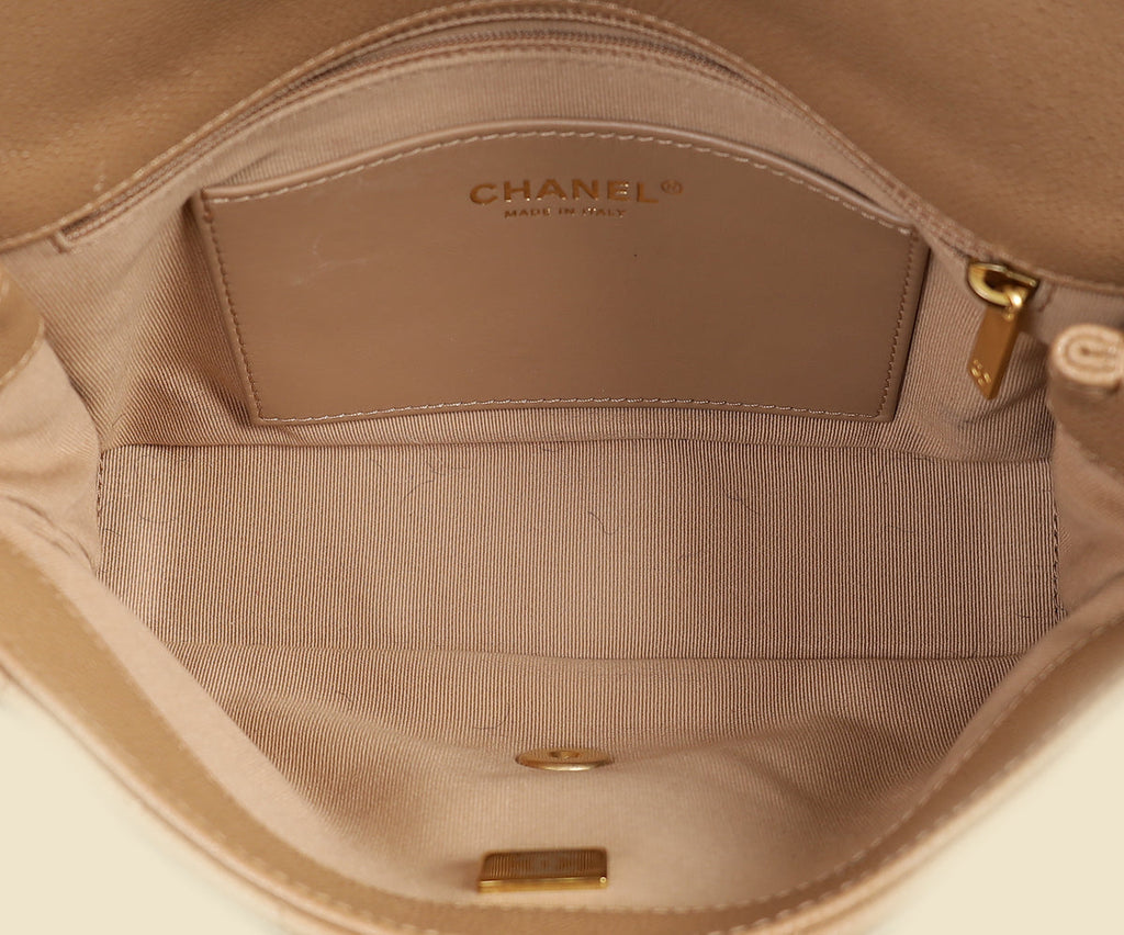 Chanel Beige CC Never Ending Chain Flap Bag