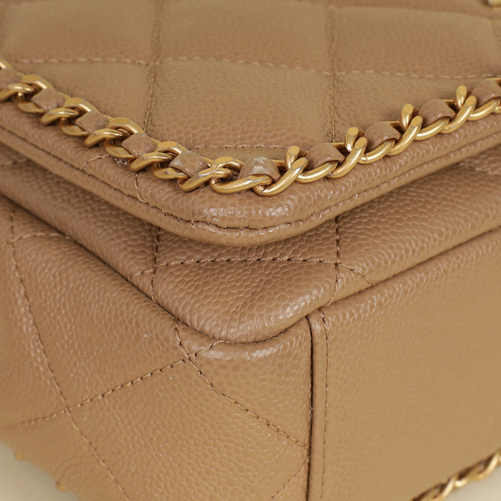 Chanel Beige CC Never Ending Chain Flap Bag