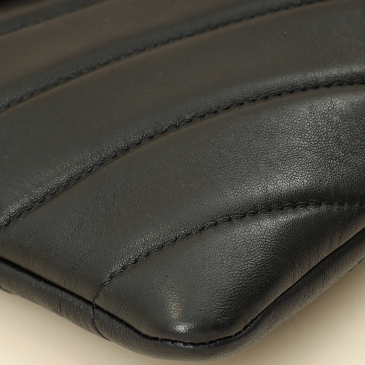Chanel Black CC Button Chevron Flap Clutch