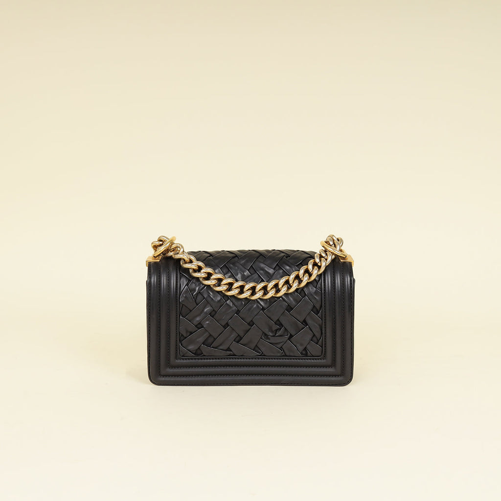 Chanel Black Le Boy Woven Small Bag