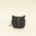 Chanel Black Multicolor CC Denim Quilted Mood Mini Bucket Bag With Chain